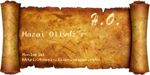 Hazai Olivér névjegykártya